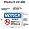 Signmission Please Keep Feet Off Walls Sign With Symbol, 24 in W x Rectangle, Vinyl Decal OS-2PACK-NS-D-1824-L-17473 - alternate 3